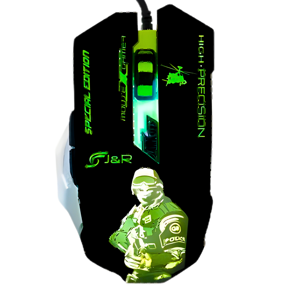 MOUSE GAMER USB J&R MGJR-039 LED 6D EDICION ESPECIAL