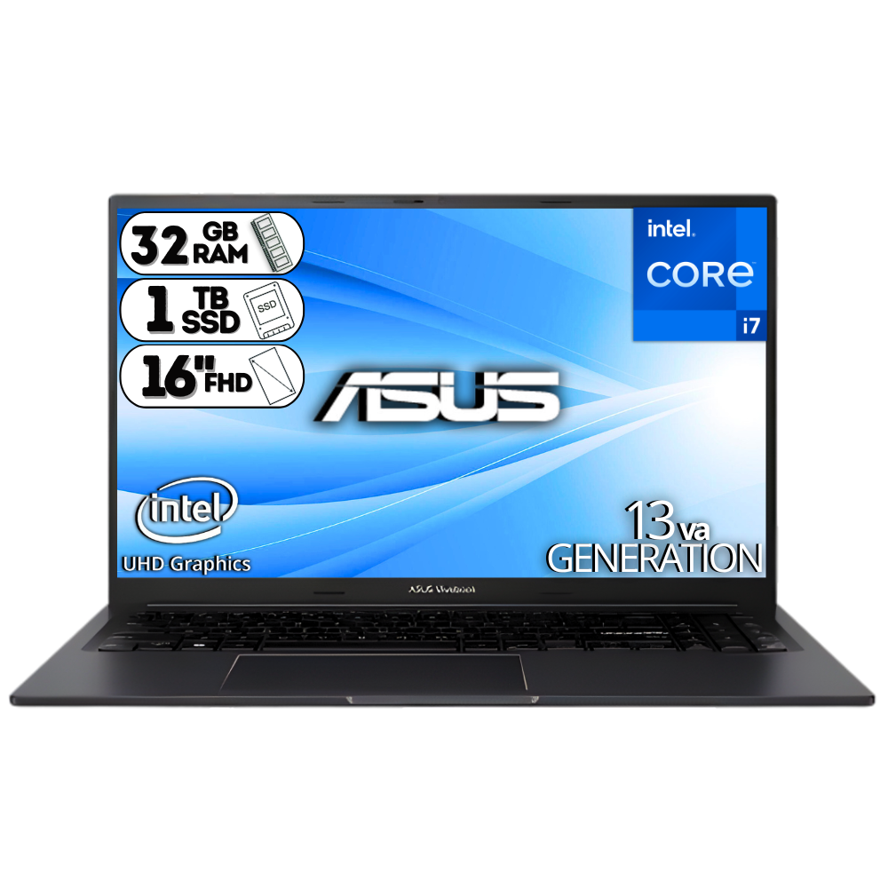 PORTATIL ASUS X1605VA-MB1235 INTEL CORE I7 - 13620H/ RAM DDR4 32GB/ SSD M.2 1000GB/ 16" WUXGA NEGRO