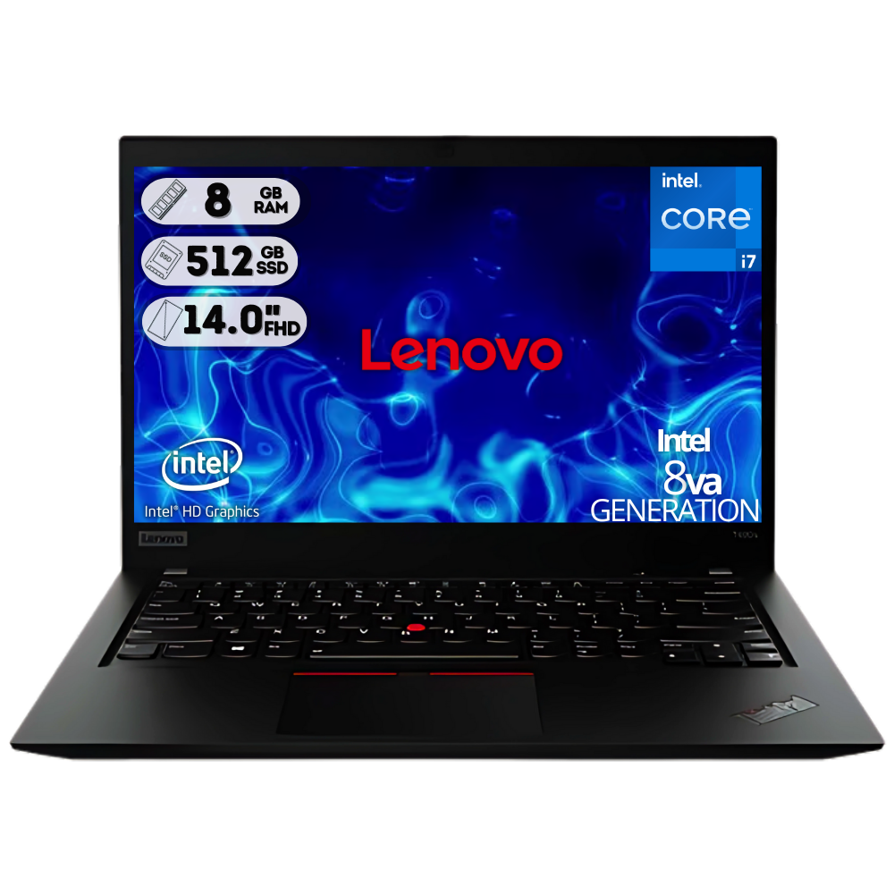 PORTATIL LENOVO THINKPAD T490S CORE I7 8TH /RAM DDR4 8GB/M.2 512 / NEGRO / 14 HD /REFURBISHED