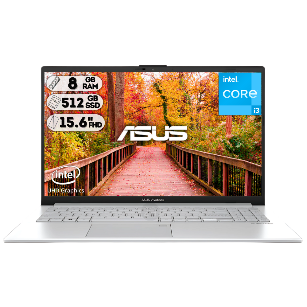 PORTATIL ASUS E1504GA-NJ722 INTEL CORE I3 N305 RAM 8GB ON BD / SSD 512GB / 15.6" FHD COLOR PLATA