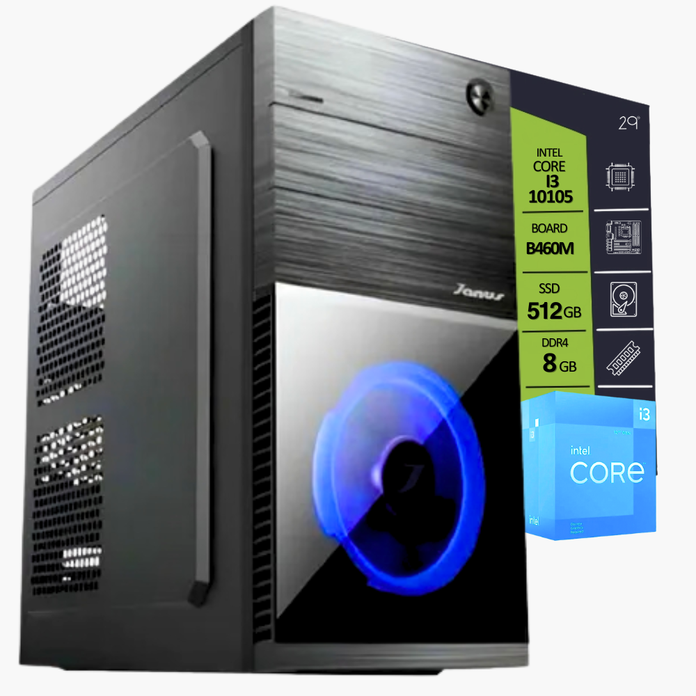 CPU INTEL CORE I3 10105 / BOARD B460M-DS3H / SSD M.2 512GB / RAM DDR4 8GB