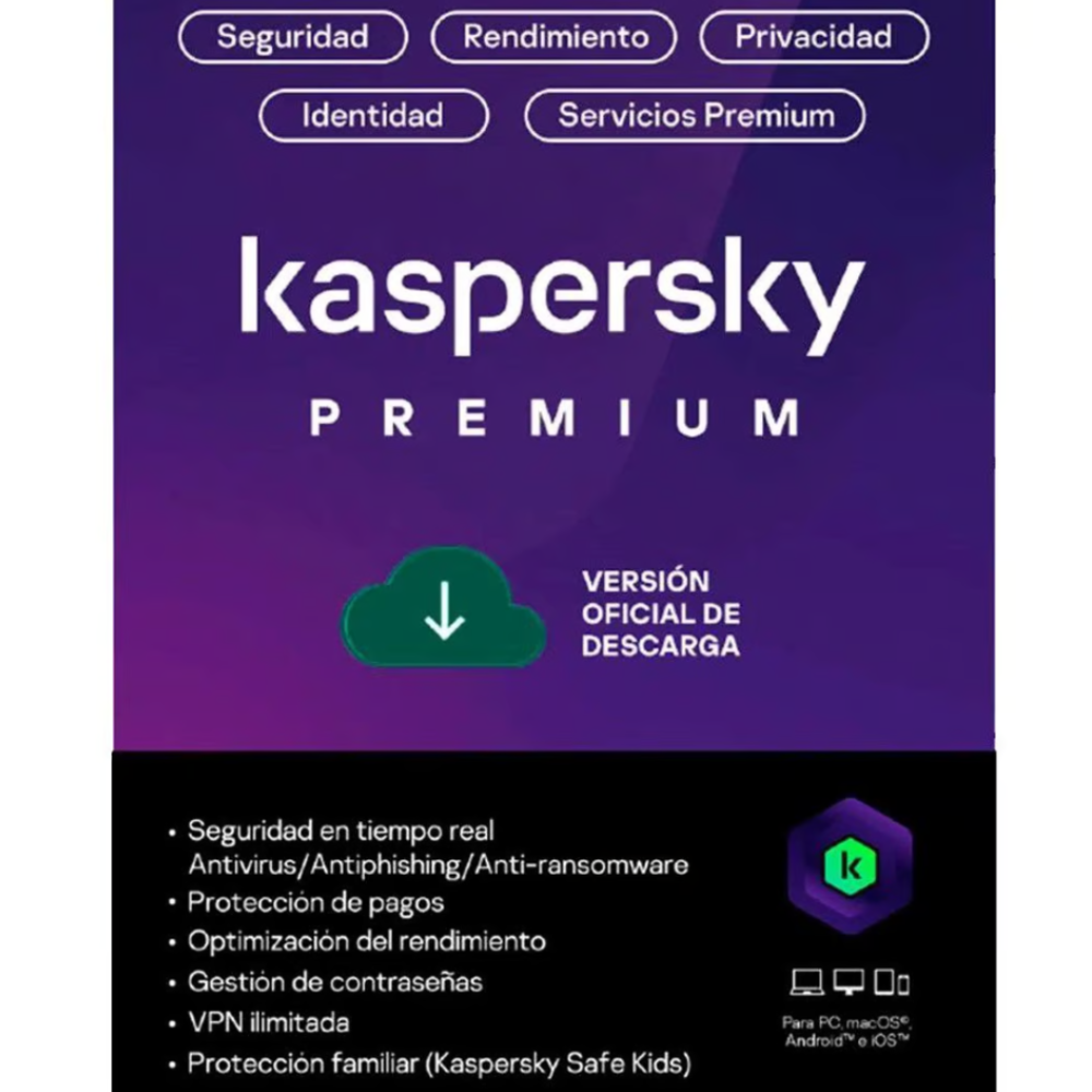 KASPERSKY PREMIUM / 3 DISPOSITIVOS 2KPM / 1 AÑO / BASE