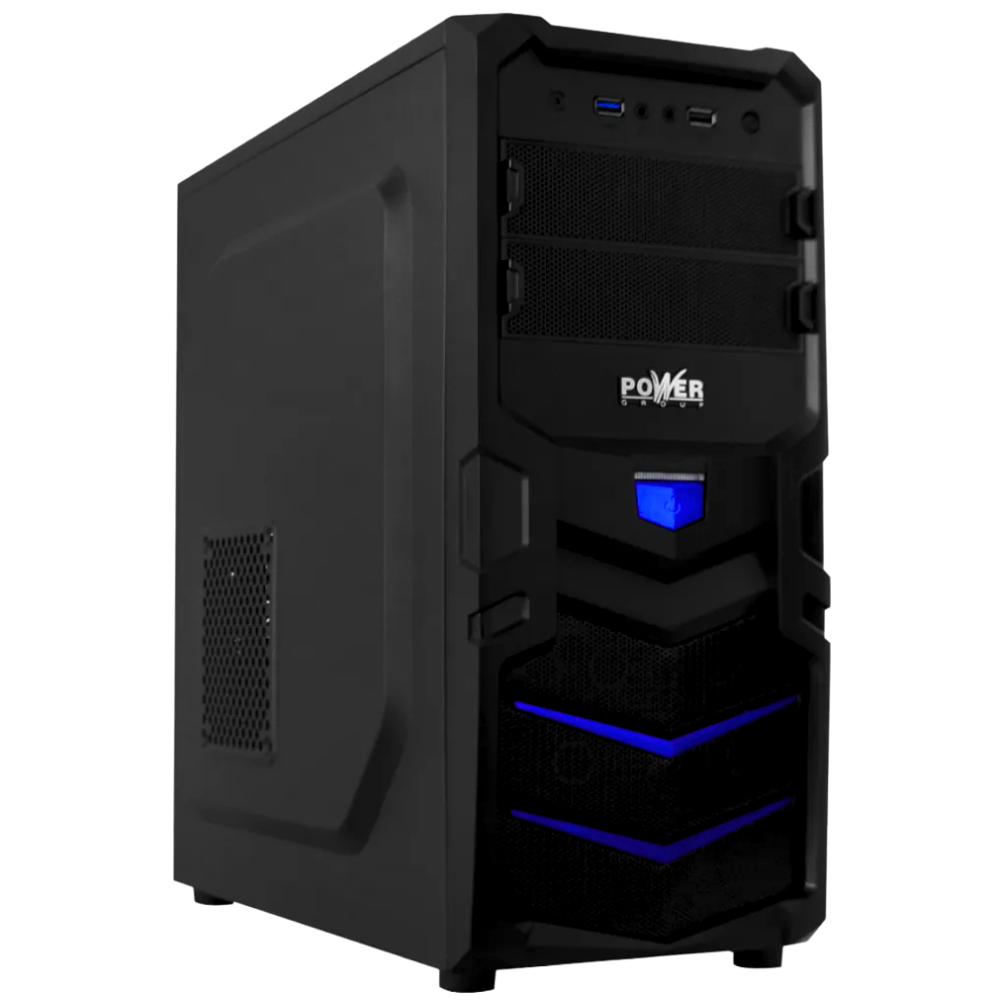 KIT CAJA ATX POWER GROUP CL-G93 / FUENTE DE PODER / NEGRO