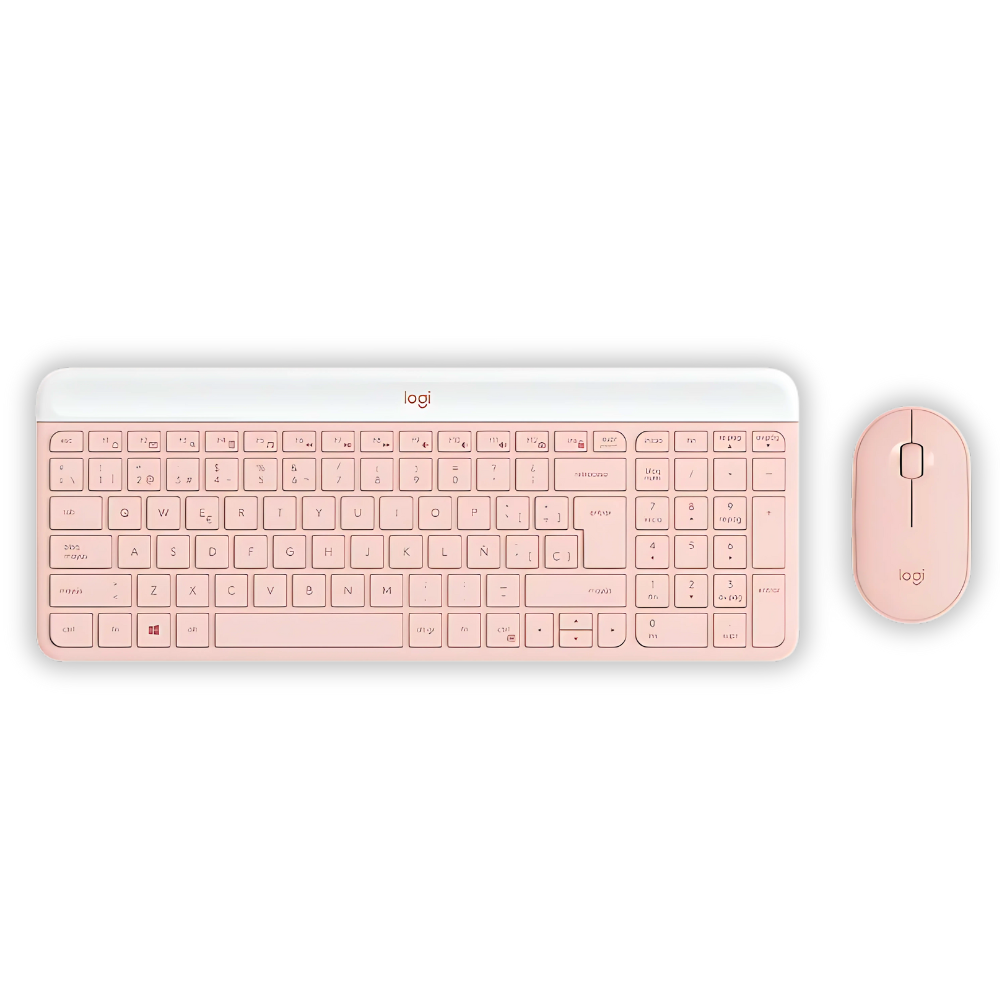 COMBO TECLADO Y MOUSE LOGITECH MK470 INALAMBRICO ROSADO