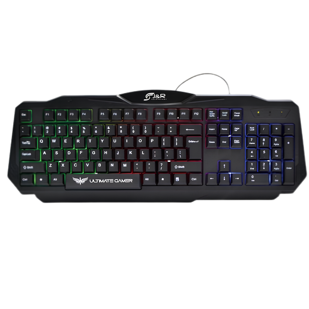 TECLADO GAMER J&R TGMJR-009 RETROILUMINADO ALAMBRICO