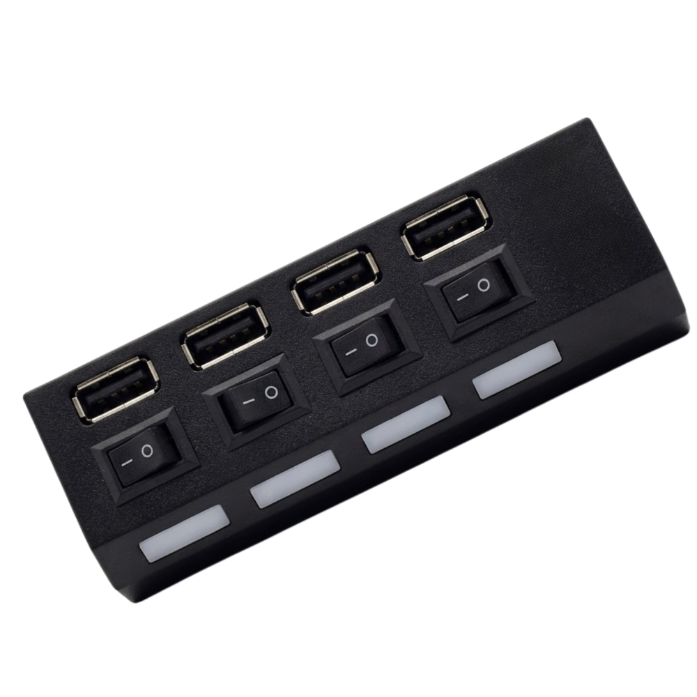 HUB USB 2.0 4 PUERTOS CON SWITCH