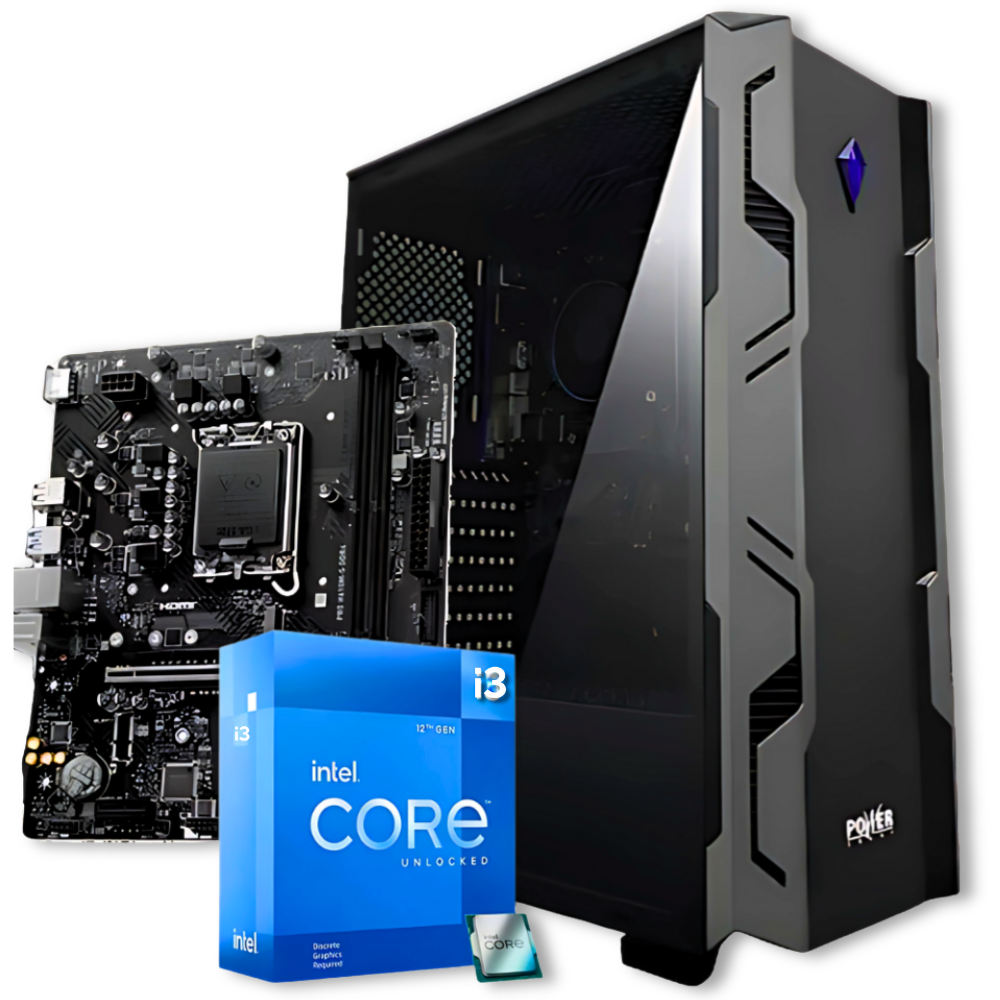 CPU INTEL CORE I3 12100 / BOARD H610 / RAM DDR4 8GB / SSD M2 512GB