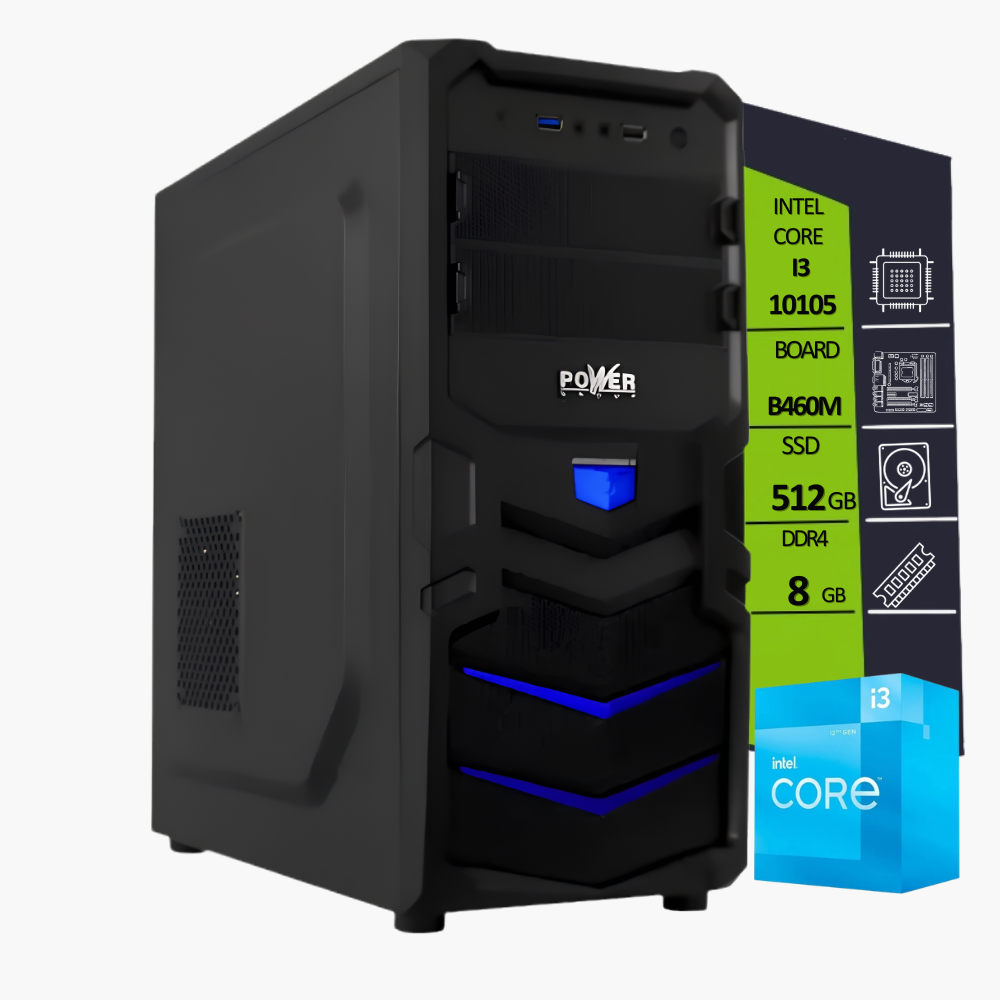 CPU INTEL CORE I3 10105 / BOARD B460M-DS3H / SSD M.2 512GB / RAM DDR4 8GB