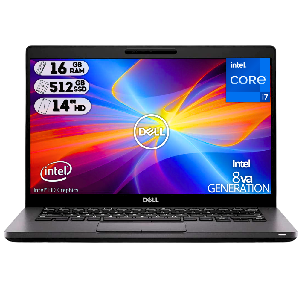 REFURBISHED PORTATIL DELL LATITUDE 5400 INTEL CORE I7- 8665U / SSD 512GB/ DDR4 16GB / 14 HD / NEGRO