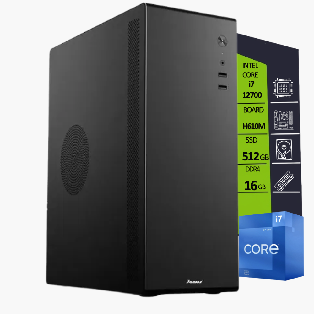 CPU INTEL CORE I7 14700 BOARD H610M-HDV RAM DDR4 16GB SSD M.2 512GB/V200