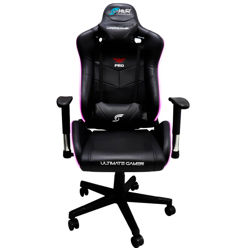 SILLA GAMER JYR ILUMINACION RGB ERGONOMICA Y AJUSTABLE SGJR-004 NEGRA