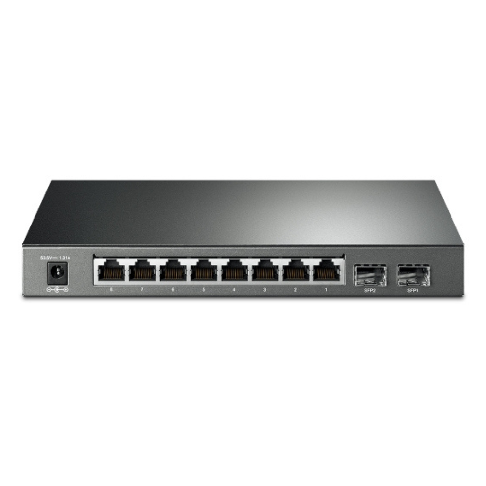 SWITCH TP-LINK T1500G-10PS (TL-SG2210P) SMART GIGABIT POE DE 8 PUERTOS CON 2 RANURAS SFP