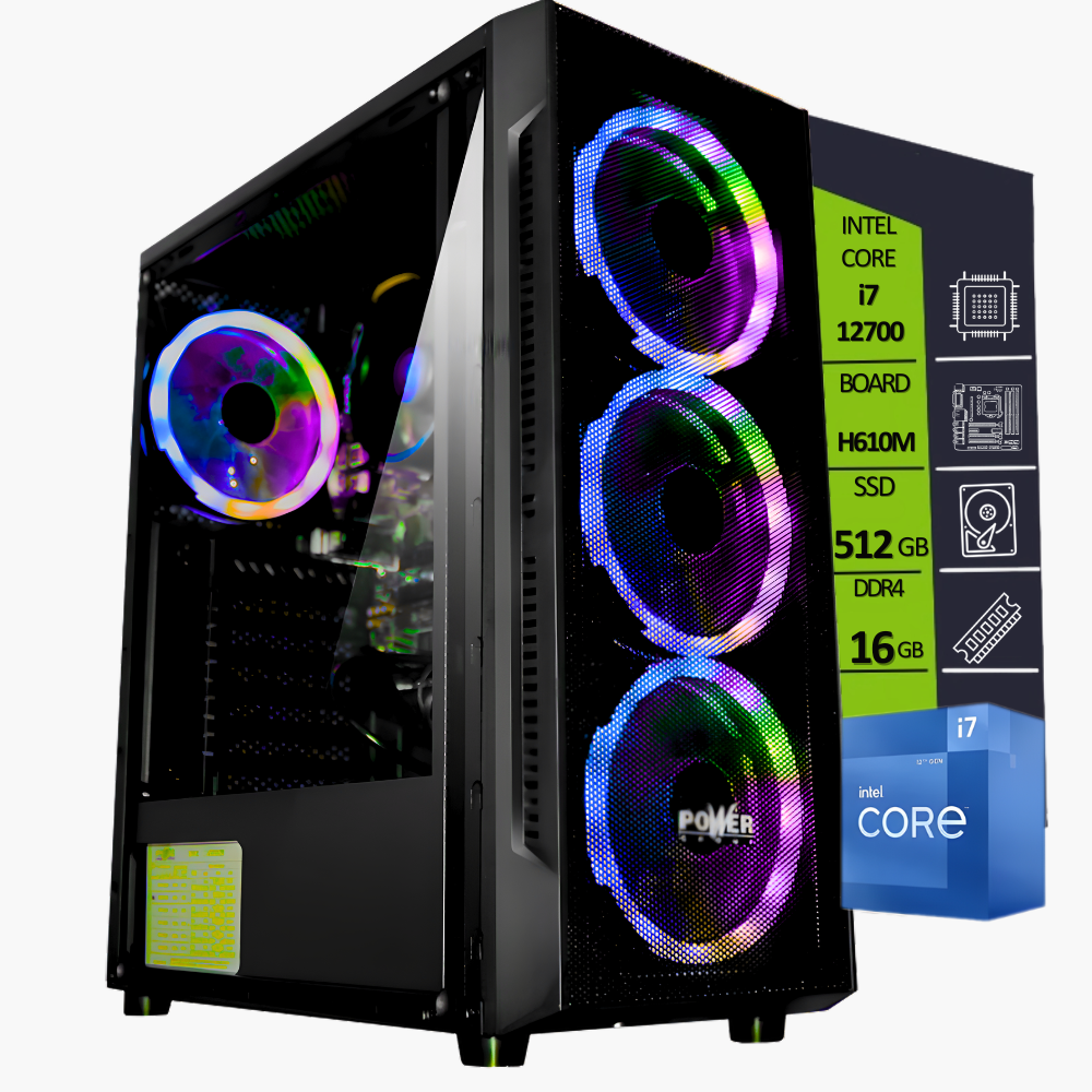 CPU INTEL CORE I7 12700 / BOARD H610M-G / SSD M.2 512GB / RAM DDR5 16GB