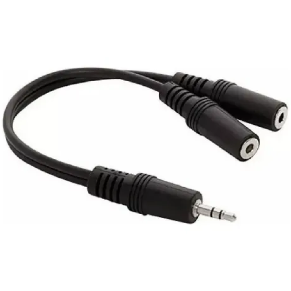 CONVERTIDOR PLUG DE AUDIO 1 A 2 (1 HEMBRA A 2 MACHOS)