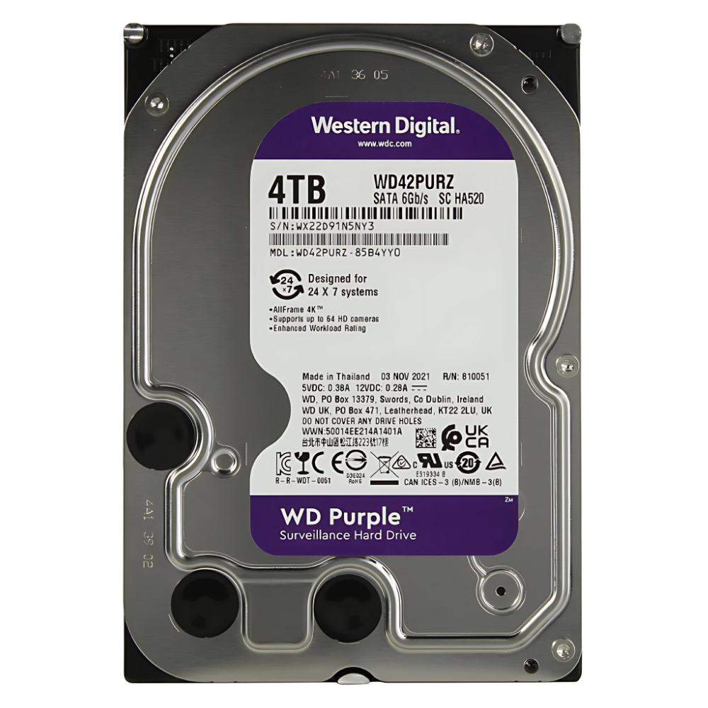 DISCO DURO PC 4000GB WESTERN DIGITAL PURPURA WD40PURZ