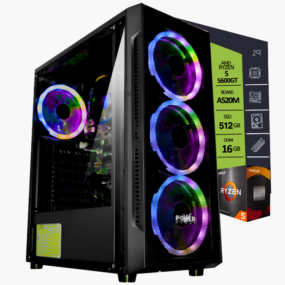CPU AMD RYZEN 5 5600GT BOARD A520M-HDV/ SSD 512GB M.2 / RAM 16GB