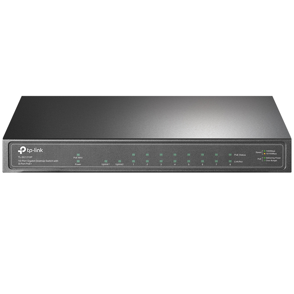 SWITCH TP-LINK TL-SG1210P 8 PUERTOS POE+RJ45 10/100/1000 GIGABIT