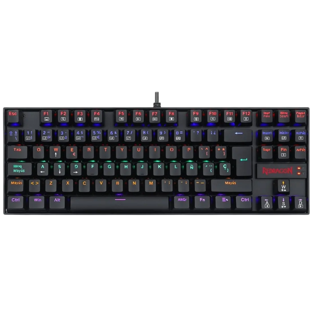 TECLADO GAMER REDRAGON KUMARA K552-KR-SP SWITCH ROJO EN NEGRO