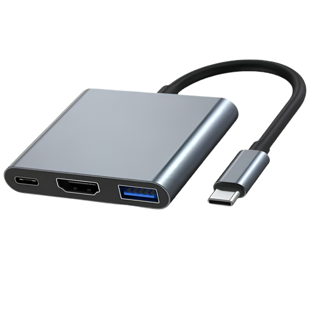 CONVERTIDOR TIPO C 3 EN 1 HDMI 4K - TIPO C Y USB 3.0