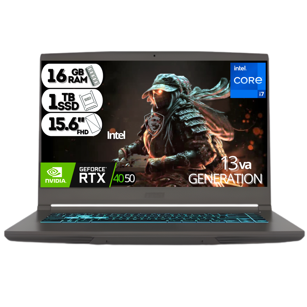 PORTATIL MSI THIN 15 B13VE-2678US CORE i7-13620H RTX 4050 6G SSD 1TB/RAM DDR5 16GB/PANTALLA 15.6