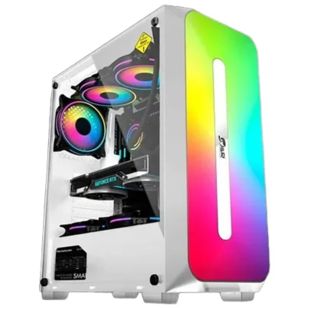 CAJA ATX J&R JX118 ULTIMATE GAMER ZERO PRO / 4 COOLER / VIDRIO TEMPLADO / BLANCO