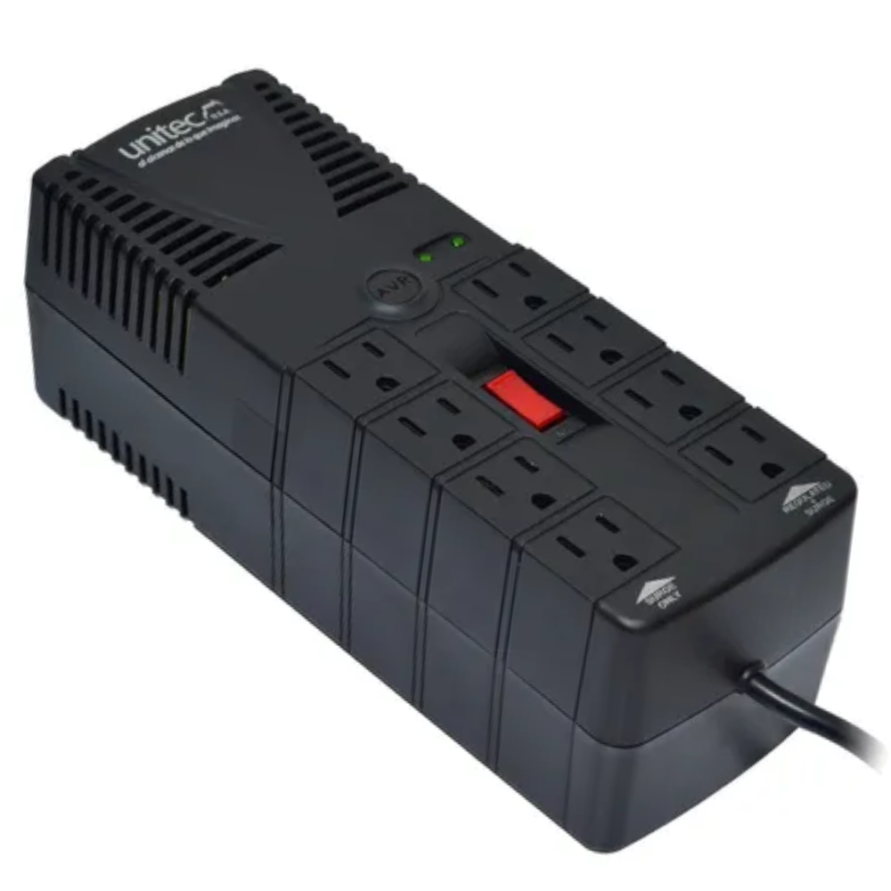 REGULADOR ESTABILIZADOR UNITEC U-1200 / 1200VA / 8 TOMAS