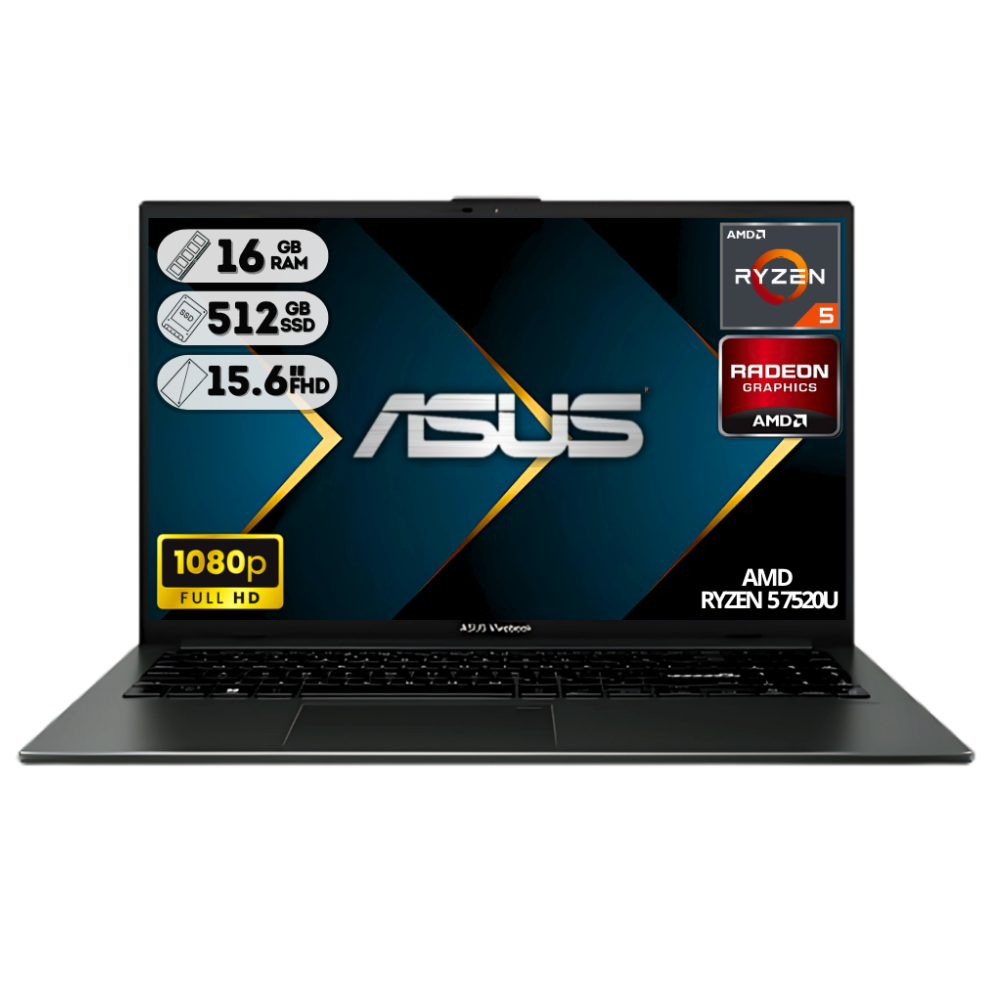 PORTATIL ASUS VIVOBOOK E1504FA-NJ1515 / RYZEN 5 7520U / SSD PCIE 512GB / DDR5 16GB (ON BD) / 15.6 FH