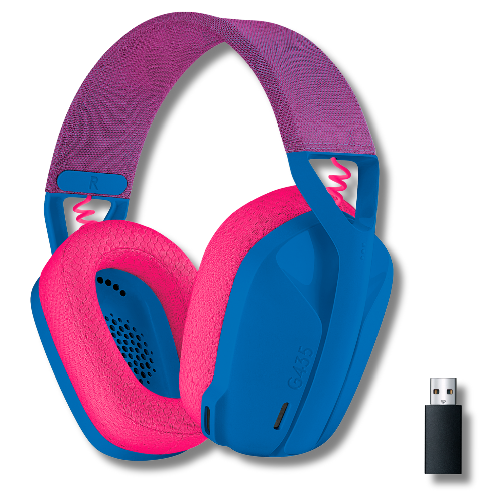 DIADEMA GAMER BLUETOOTH LOGITECH G435 AZUL-FUCSIA