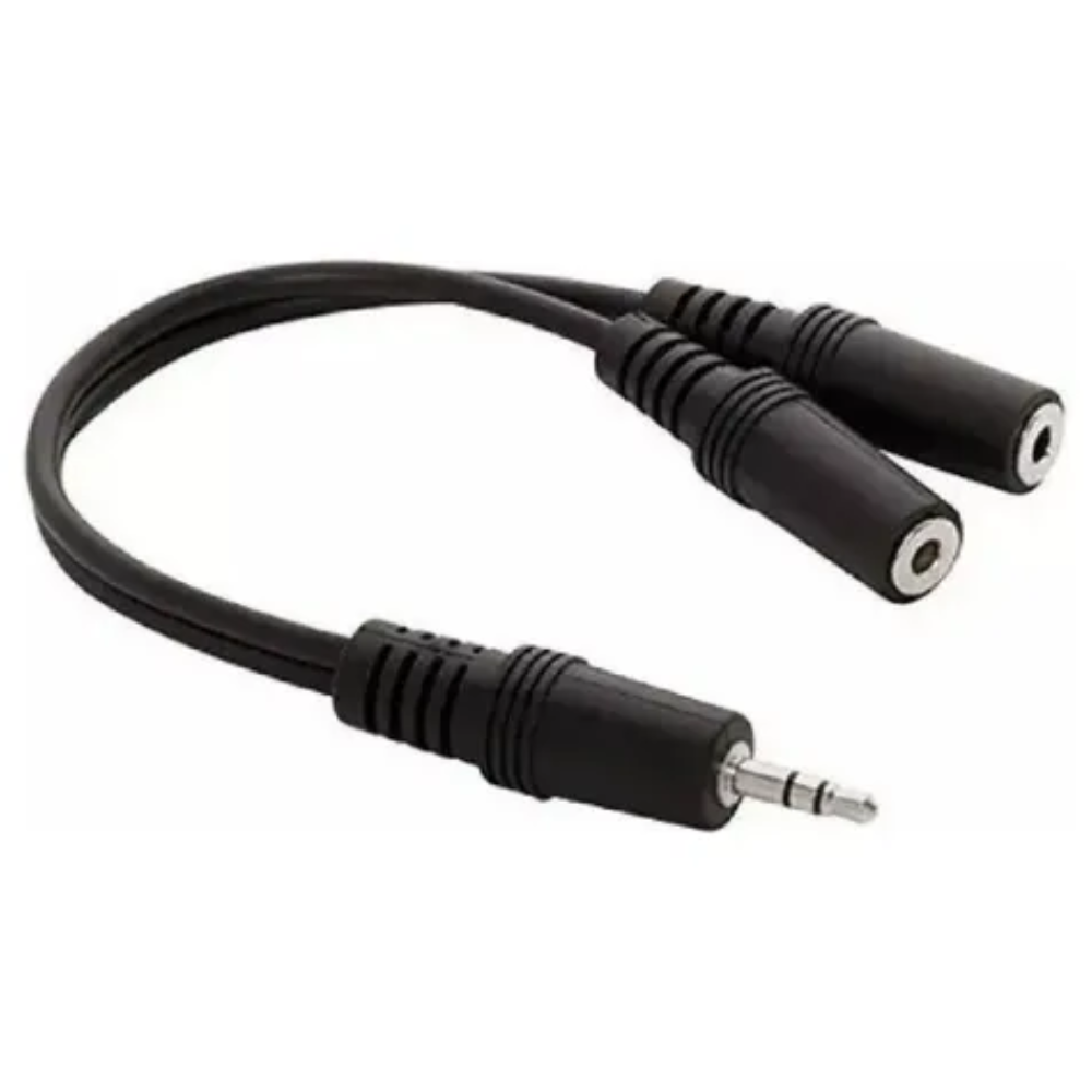 CONVERTIDOR PLUG DE AUDIO 2 A 1 (2 HEMBRAS A 1 MACHO)