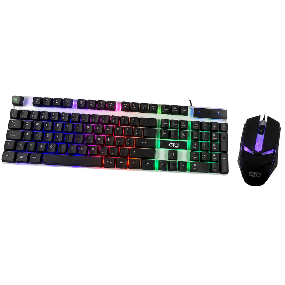 COMBO TECLADO Y MOUSE GAMER USB F92 RETROILUMINADO