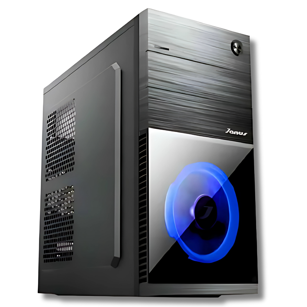 CAJA ATX JANUS RD855 1 COOLER AZUL NEGRO CON FUENTE