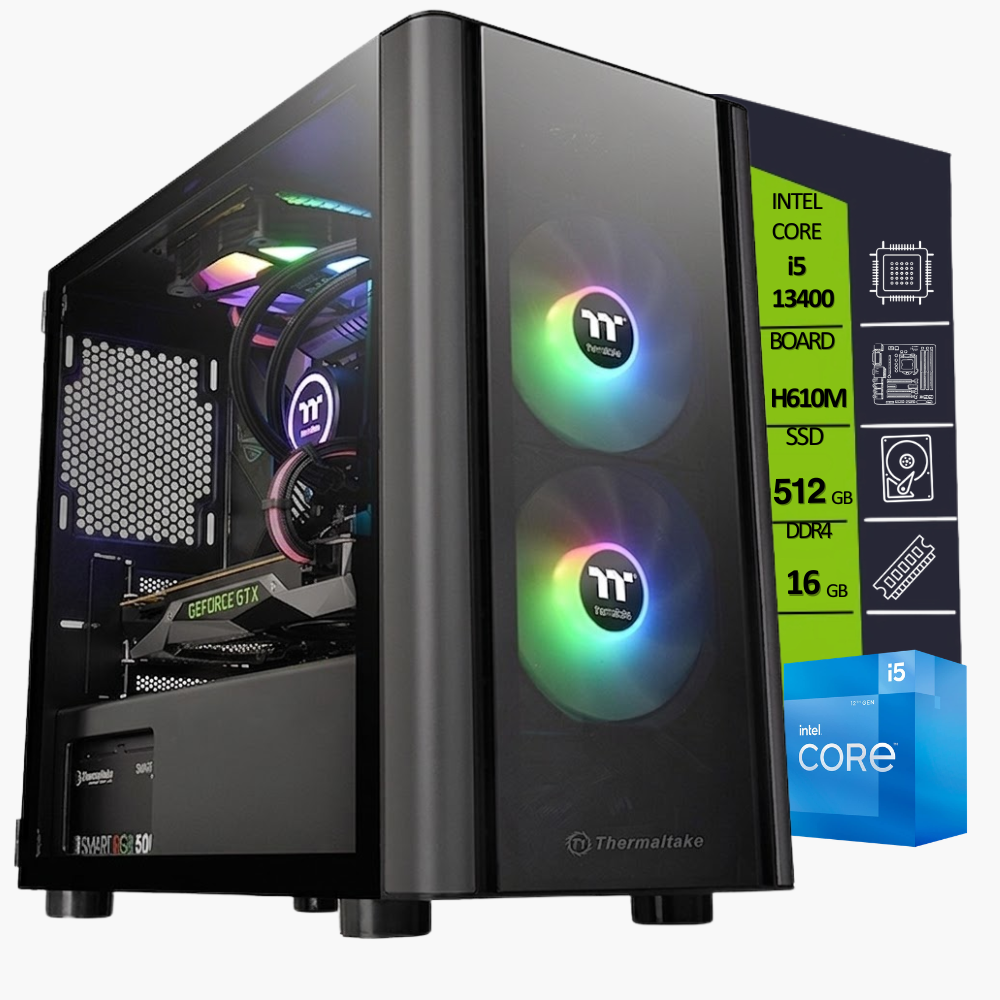 CPU INTEL CORE I5 13400 / BOARD H610M-K / SSD M.2 512GB / RAM DDR4 16GB