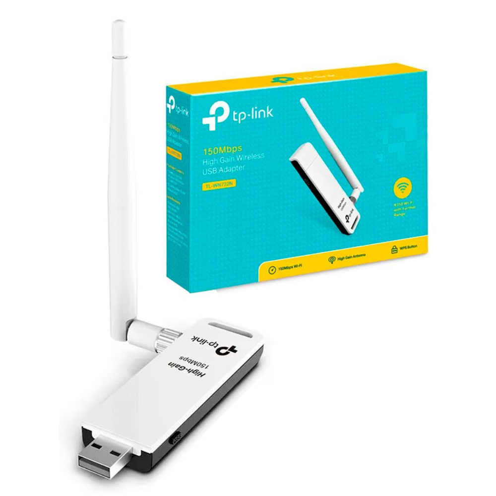 ADAPTADOR USB TP-LINK TL-WN722N 150MBPS INALAMBRICO DE ALTA SENSIBILIDAD
